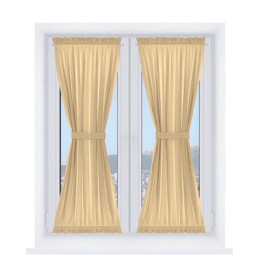 Штора песочные часы «Кортин», ткань софт однотонный бежевый