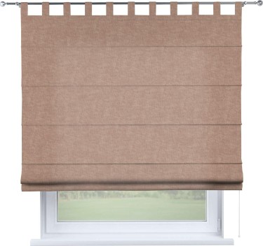 Римская штора «Кортин», канвас розовая пудра, на петлях