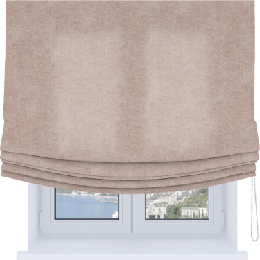 Римская штора «Кортин», канвас пудровый, Soft с мягкими складками