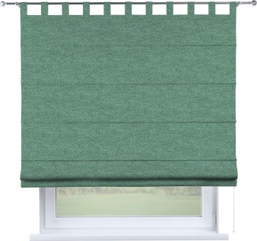 Римская штора на петлях «Кортин», ткань твид блэкаут, бирюзовый