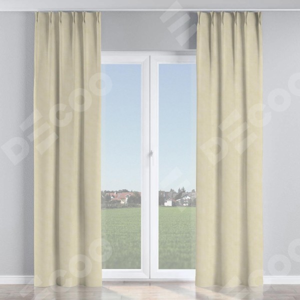 Комплект штор на тесьме «Кустик», лён димаут бежевый