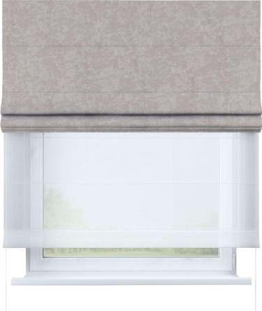 Римская штора «Кортин», софт мрамор пудровый, день-ночь