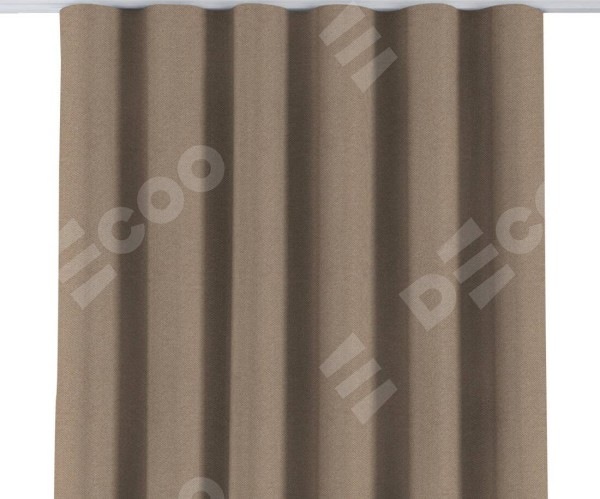 Комплект штор на тесьме «Волна», лён димаут светло-бежевый
