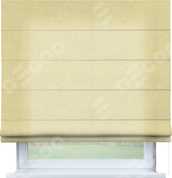 Римская штора «Кортин» для проема, ткань софт однотонный молочный