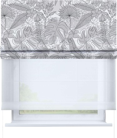 Римская штора «Кортин» день-ночь «Тропический лес»
