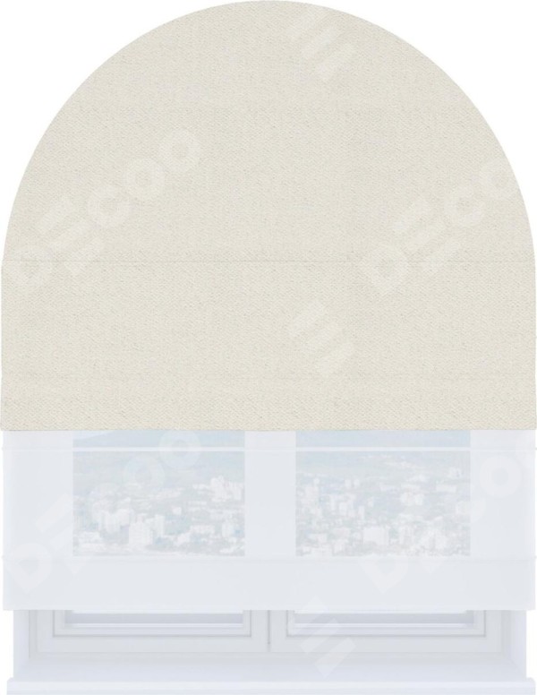 Римская штора «Кортин» день-ночь для арочного проёма, ткань блэкаут с блеском светло-серый