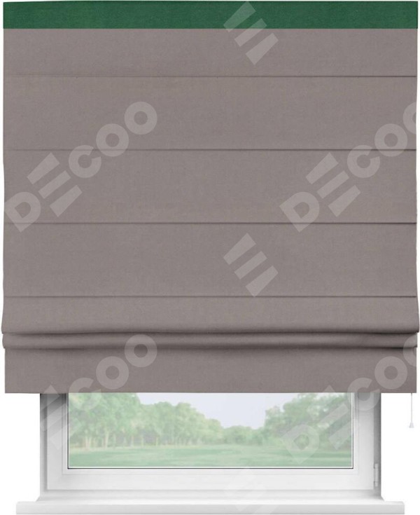 Римская штора «Кортин» с кантом Кинг, для проема, ткань вельвет темно-бежевый