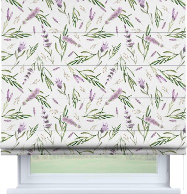 Римская штора «Кортин» для проема «Лавандовое поле»
