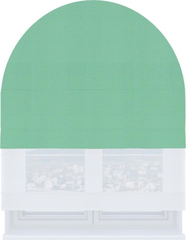 Римская штора «Кортин» день-ночь для арочного проёма, ткань pipa блэкаут бирюза