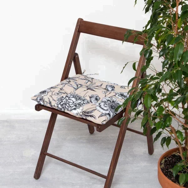 Сидушка на стул "Доляна" Blooming garden 42х42х7см, 100% хлопок, 164 г/м2