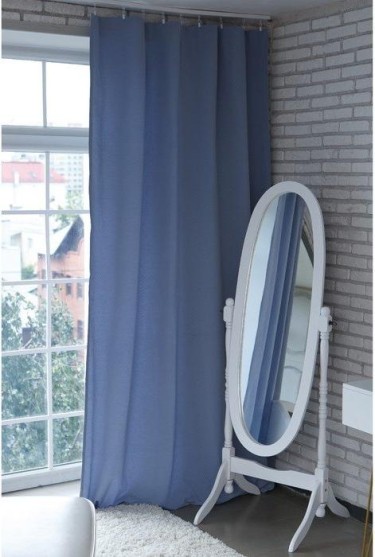 Штора портьерная  "Этель" 140*250 см Английский стиль голубой,100% п/э