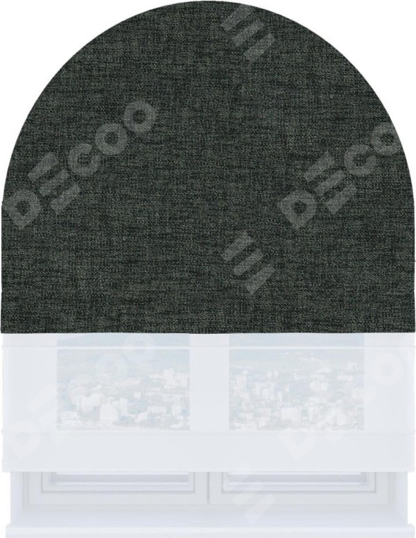 Римская штора «Кортин» день-ночь для арочного проёма, ткань рогожка димаут графит