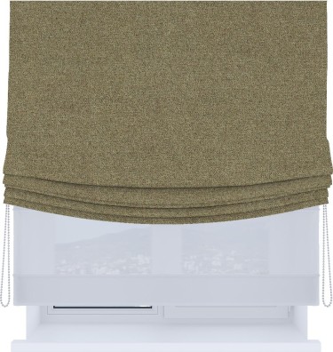 Римская штора «Кортин», день-ночь с мягкими складками, лён блэкаут бежевый