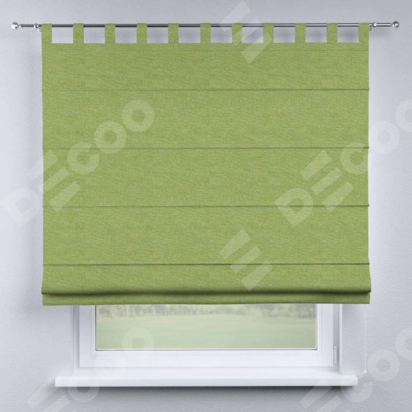 Римская штора на петлях «Кортин», ткань лён димаут, салатовый