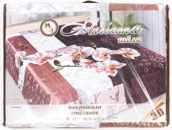 Покрывало 3D Marianna евро Орхидея, 200х220 см, искус.шелк, п/э100%
