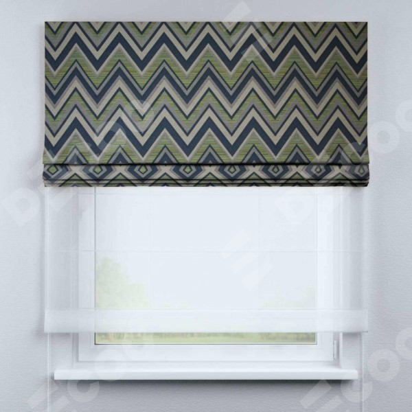 Римская штора «Кортин» день-ночь, ткань Меандр back