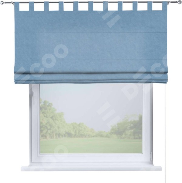 Римская штора «Кортин», канвас голубой, на петлях
