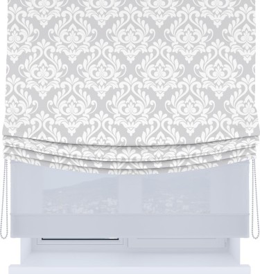 Римская штора «Кортин», день-ночь с мягкими складками, «Дамаск светлый»