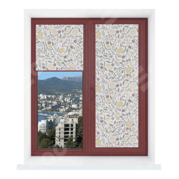 Рулонная штора Уни 2 с принтом Лимоны и цветы