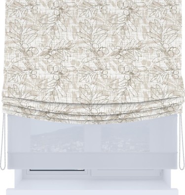 Римская штора «Кортин», день-ночь с мягкими складками, «Ветви оливы»