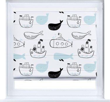 Римская штора «Кортин» кассетная «Морская прогулка»