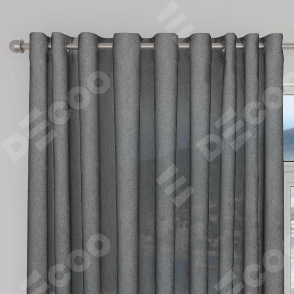 Шторы на люверсах ткань софт однотонный серый