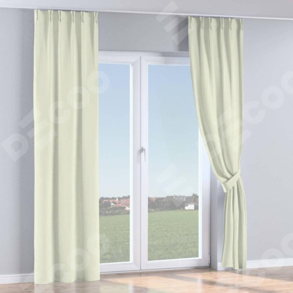 Комплект штор на тесьме «Кустик», вельвет молочный