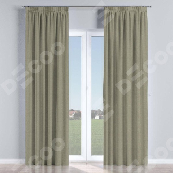 Комплект штор на тесьме «Карандаш», твид кофейный