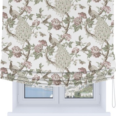 Римская штора Soft с мягкими складками, «Гордые павлины»