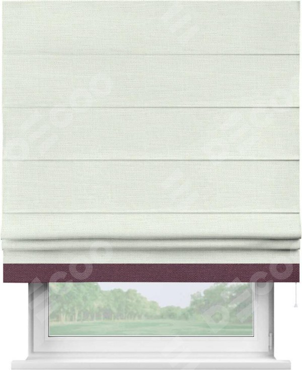 Римская штора «Кортин» с кантом Джестер, для проема, ткань лён молочный