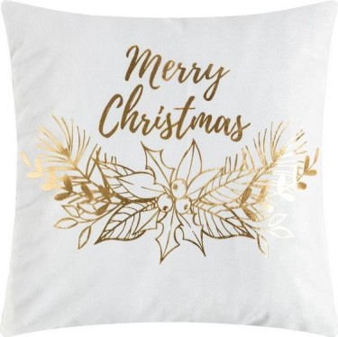 Наволочка Этель "Пуансеттия" 40х40 см, 100% п/э, велюр