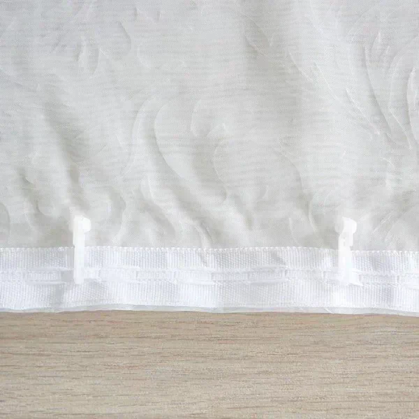 Тюль вуаль с тиснением вензель 500х260 см, молочный, пэ 100%