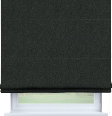 Римская штора «Кортин» для проема, ткань лён блэкаут, графит