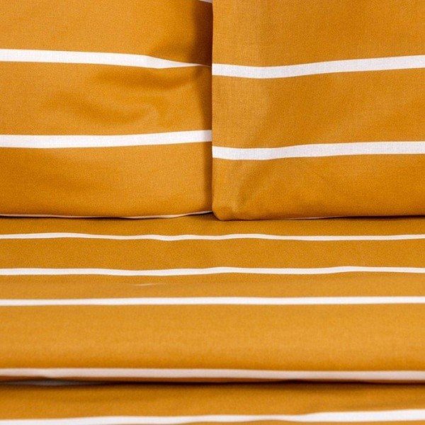 Постельное бельё Этель 2 сп Mustard stripes 175х215см, 200х220см, 70х70см-2 шт, 100% хлопок, поплин