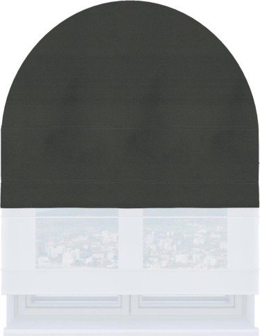 Римская штора «Кортин» день-ночь для арочного проёма, ткань бархат серый