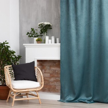 Штора портьерная Этель "Классика"цв.бирюзовый, 250*265 см,100% п/э