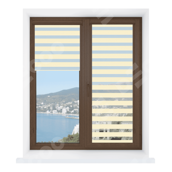 Рулонная штора День-ночь Уни 2 Diamond кремовый, размеры от 20 до 120 см