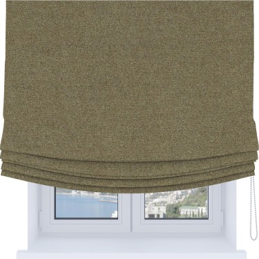 Римская штора Soft с мягкими складками, ткань лён блэкаут бежевый