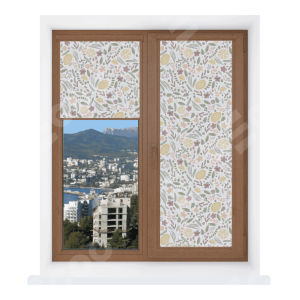 Рулонная штора Уни 2 с принтом Лимоны и цветы