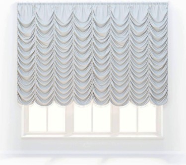 Французская штора «Кортин», ткань вельвет дымчато-белый
