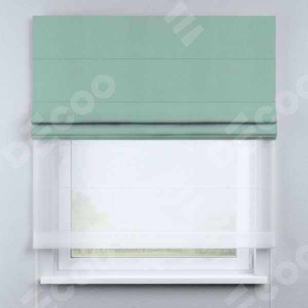 Римская штора «Кортин» день-ночь, ткань блэкаут однотонный, ментоловый