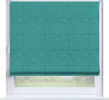 Римская штора «Кортин» на створку, ткань лён изумрудный
