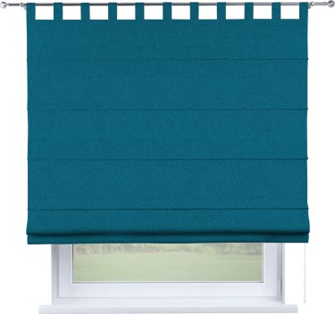 Римская штора на петлях «Кортин», ткань лён димаут, светло-синий