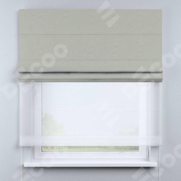 Римская штора «Кортин» день-ночь, ткань лён димаут, светло-серый