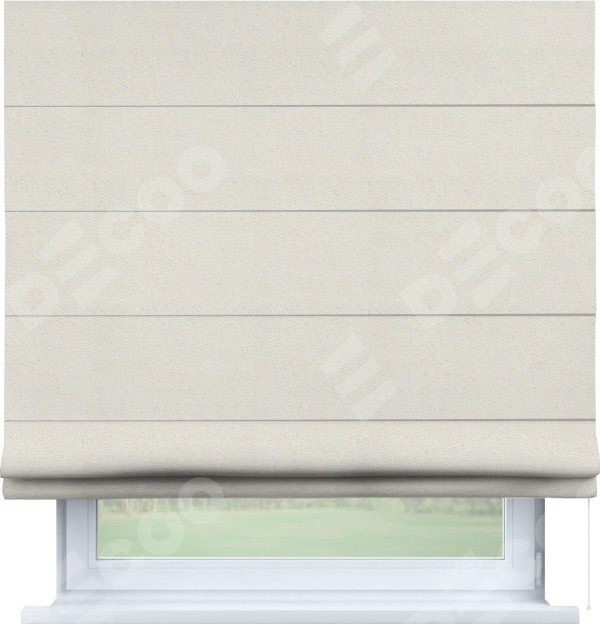 Римская штора «Кортин» для проема, ткань блэкаут с блеском светло-серый