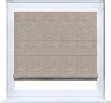 Римская штора «Кортин» кассетная, ткань софт однотонный тёмно-бежевый