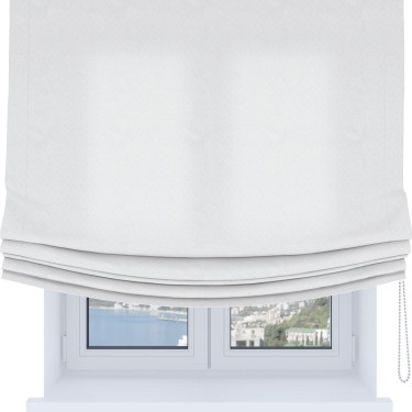 Римская штора Soft с мягкими складками, ткань вельвет белоснежный