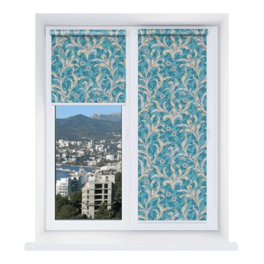 Рулонная штора Мини с принтом Винтажные листья