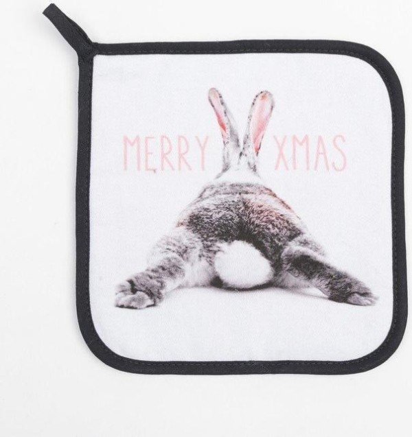 Прихватка «Merry xmas» 19х19 см, саржа, 100% х/л, ватин 250 г/м2