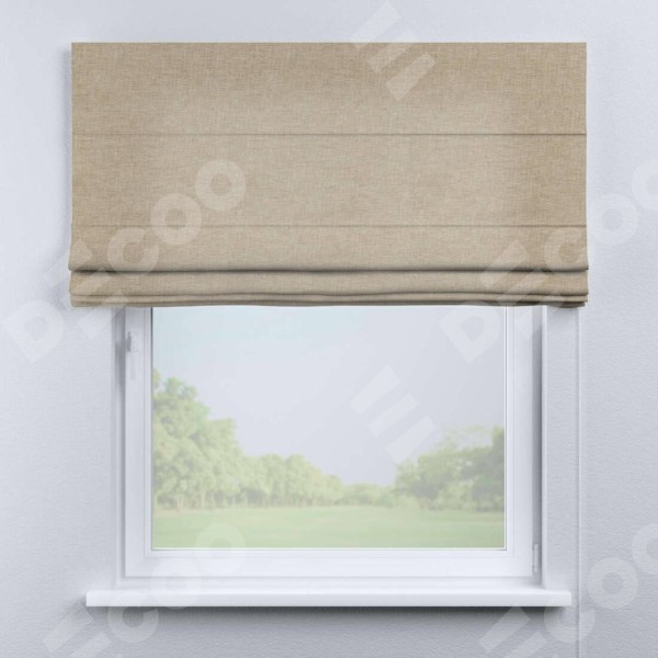 Римская штора «Кортин» для проема, ткань лён кашемир бежевый